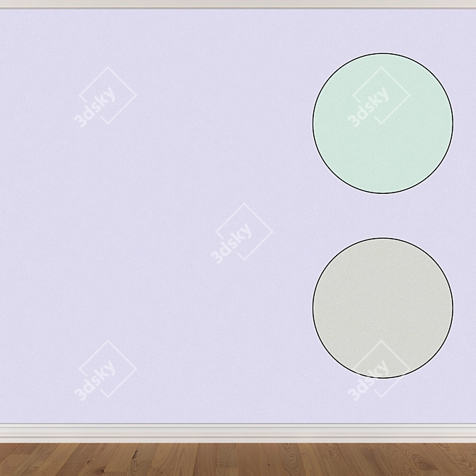 Title: Seamless Wallpaper Set - 3 Colors 3D model image 1