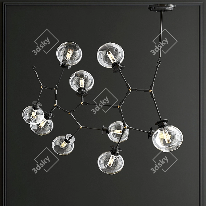 Modern Atom 10 Pendant Light 3D model image 2