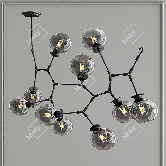 Modern Atom 10 Pendant Light 3D model image 3