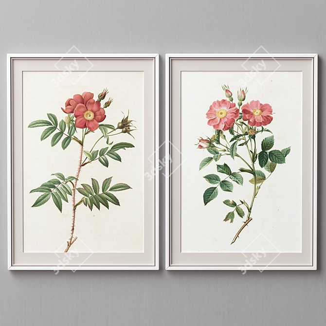 Modern Frame Collection: 2 Frames, 5 Colors, 3 Sizes 3D model image 2