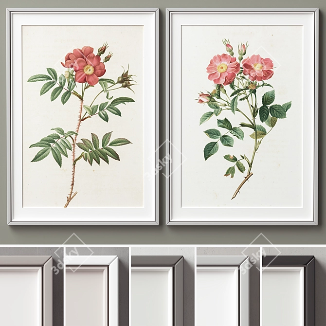 Modern Frame Collection: 2 Frames, 5 Colors, 3 Sizes 3D model image 11