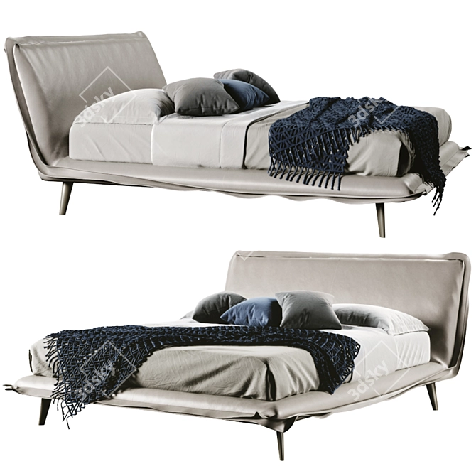 Piuma Bed: Luxury Comfort with Natuzzi 3D model image 5