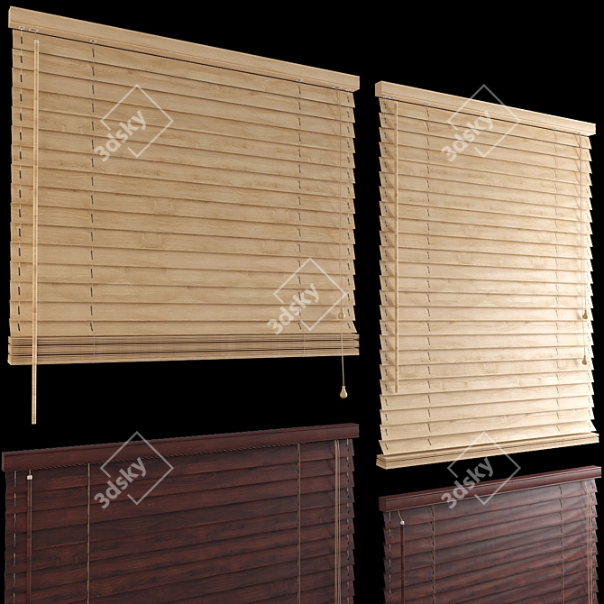 Bamboo Bliss: Stylish Horizontal Blinds 3D model image 4