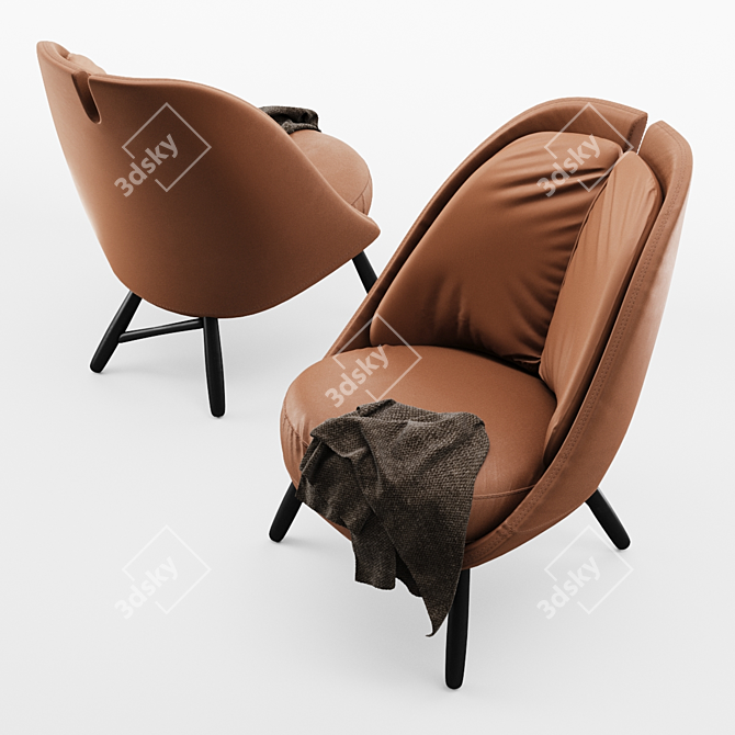 Elegant Pianca Calatea Armchair 3D model image 2