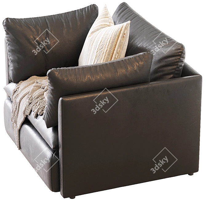 Cozy Leather Armchair 3D model image 4