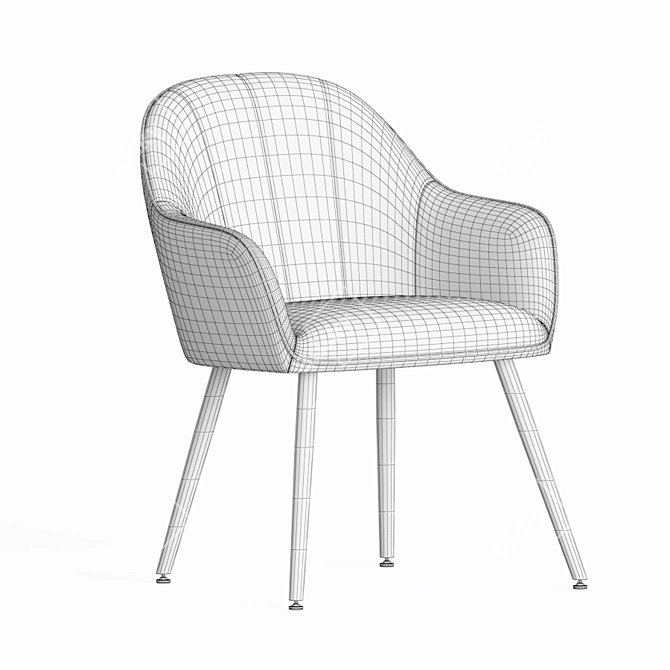 Elegant Amsterdam Dining Chair 3D model image 4