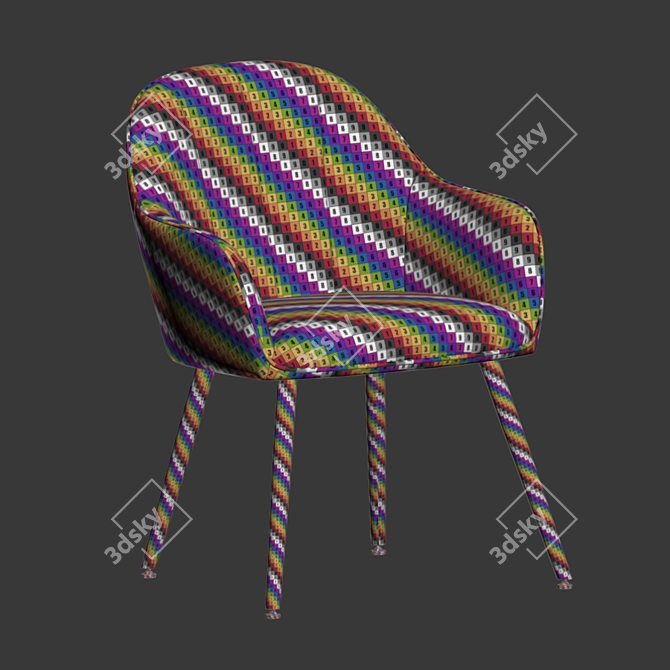 Elegant Amsterdam Dining Chair 3D model image 5