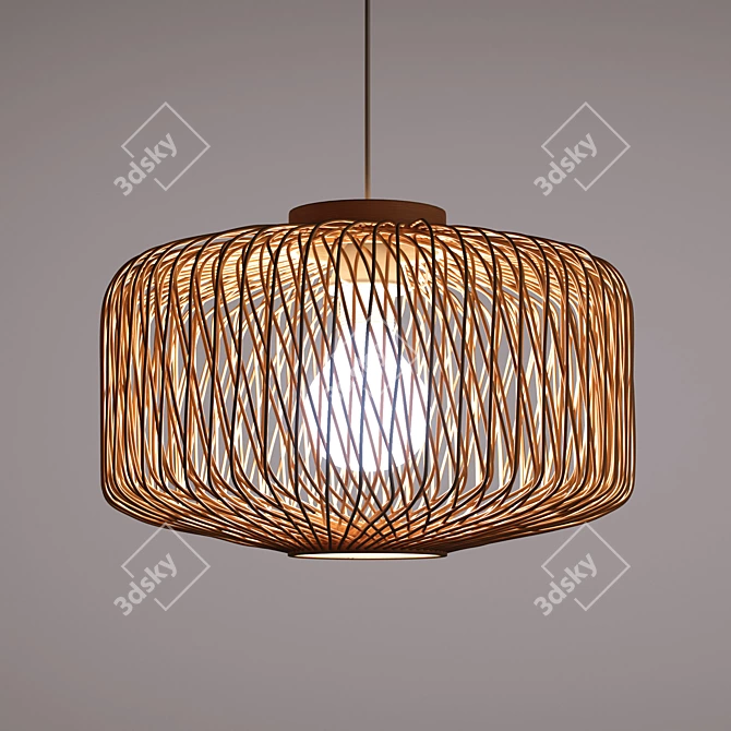 Yaku Rattan Lamp: Non-Electrified Elegance 3D model image 3