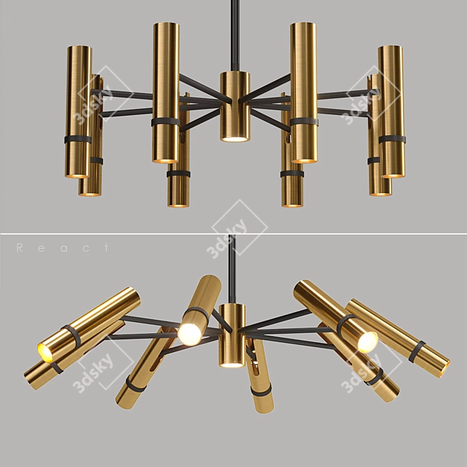 Lampatron React 9-Light Chandelier 3D model image 1