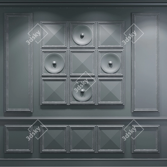 Elegant 3D Wall Panel 3D model image 1