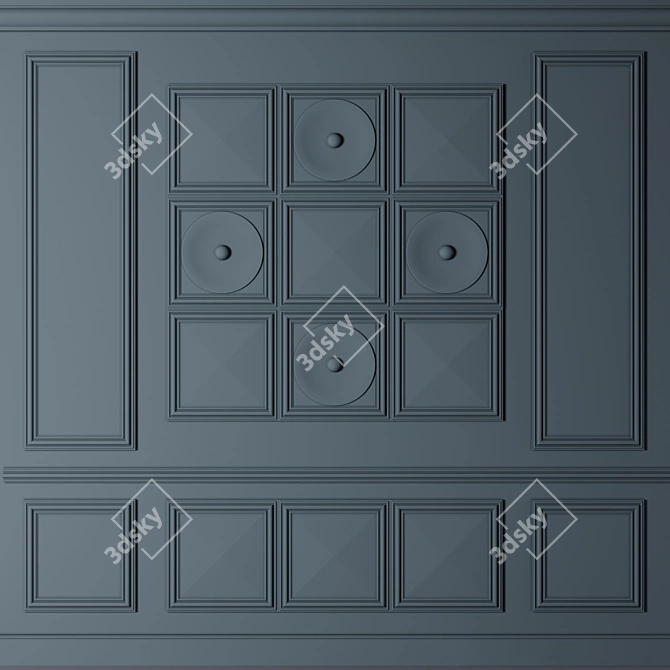 Elegant 3D Wall Panel 3D model image 2