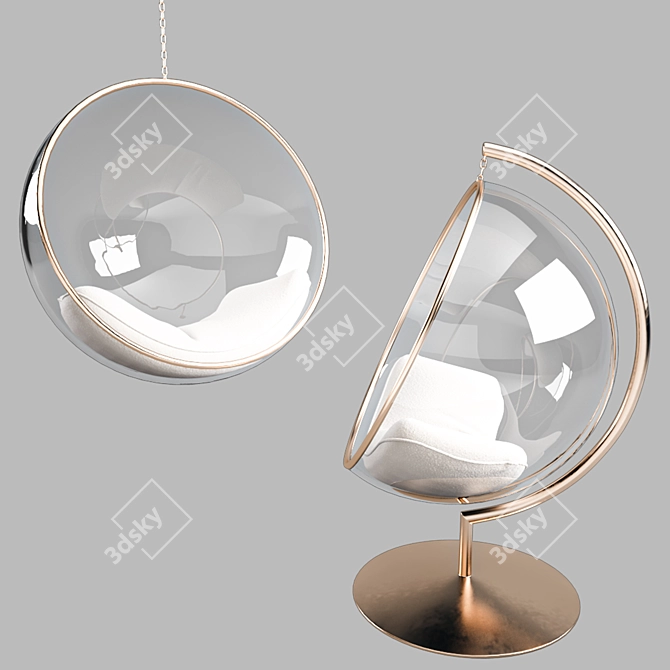 Island Gale Luxury Wicker Hanging Chair 3D model image 2