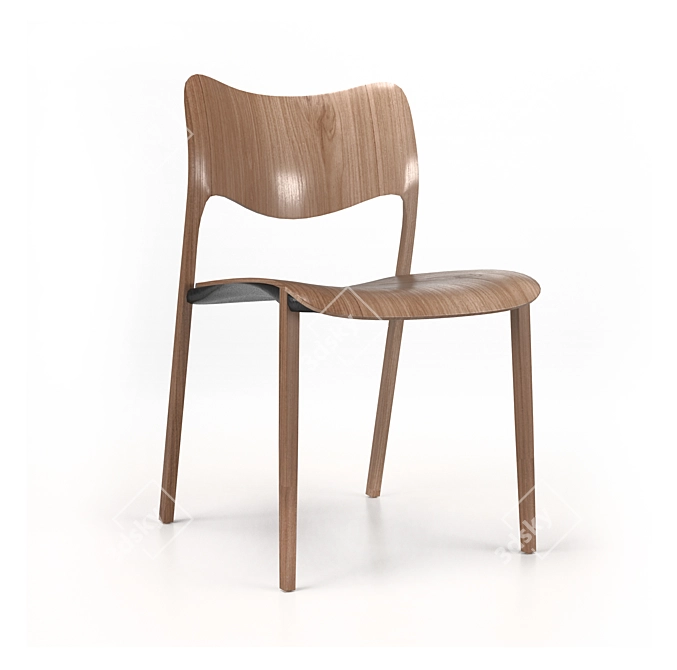 Elegant Wooden Chair: Stua Laclasica 3D model image 1