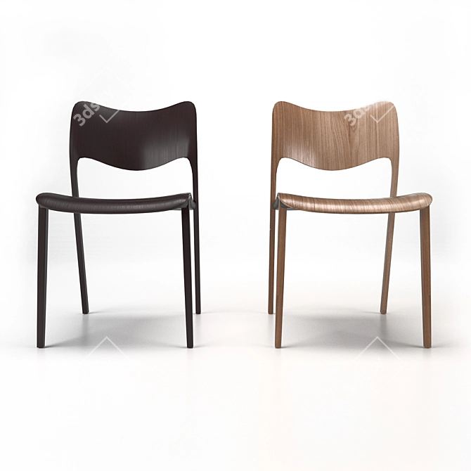 Elegant Wooden Chair: Stua Laclasica 3D model image 3