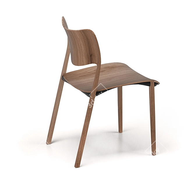 Elegant Wooden Chair: Stua Laclasica 3D model image 4