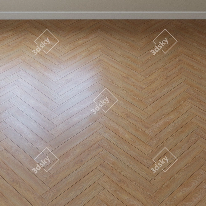 French Oak Chevron Laminate Flooring 3D model image 3