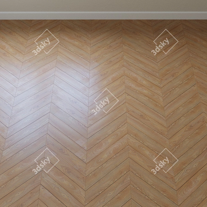 French Oak Chevron Laminate Flooring 3D model image 4