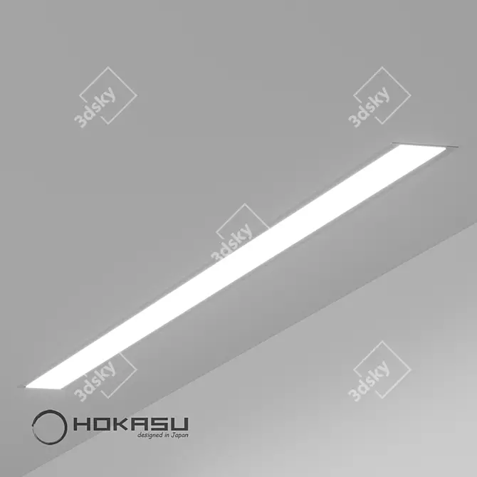 HOKASU 3525 IN: Sleek Recessed Linear Luminaire 3D model image 1