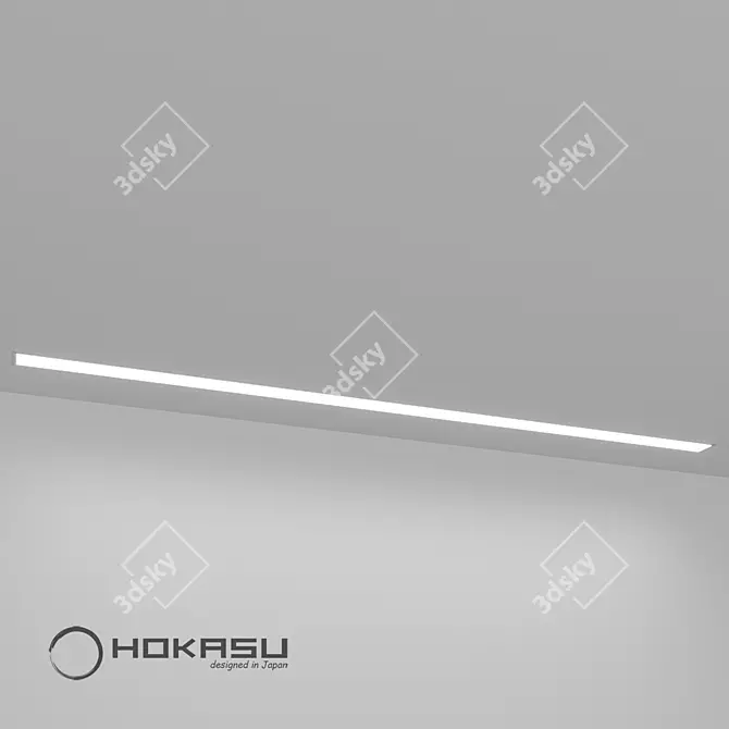 HOKASU 3525 IN: Sleek Recessed Linear Luminaire 3D model image 3