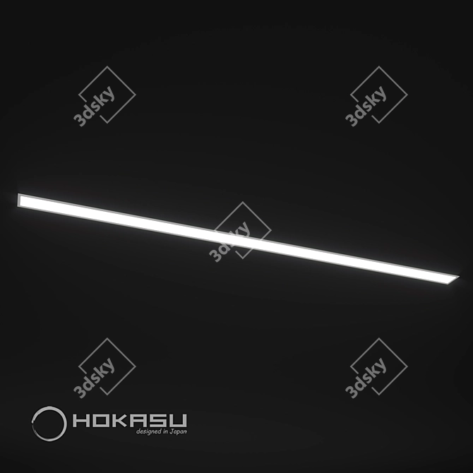 HOKASU 3525 IN: Sleek Recessed Linear Luminaire 3D model image 7