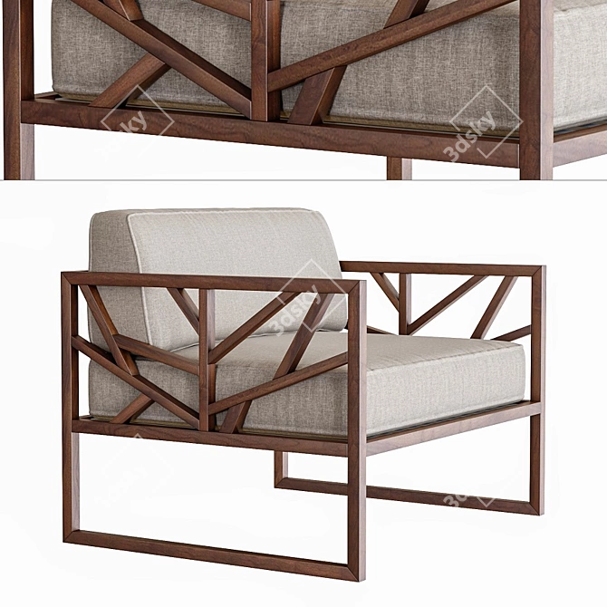 WeWood Lounge Chair - Eco-friendly and Stylish 3D model image 1