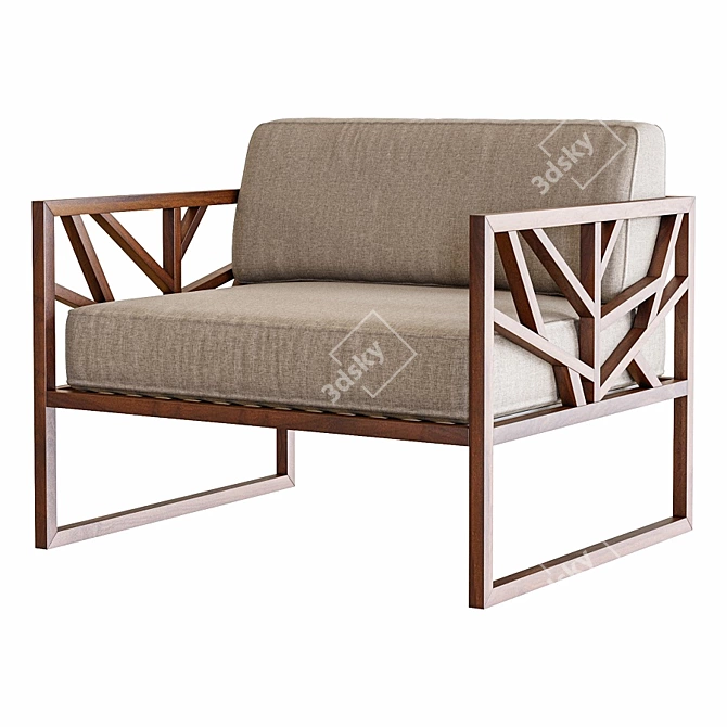 WeWood Lounge Chair - Eco-friendly and Stylish 3D model image 3