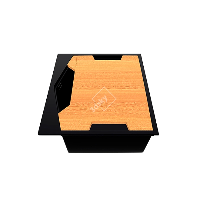 Ocean Wood Cutting Board 3D model image 2