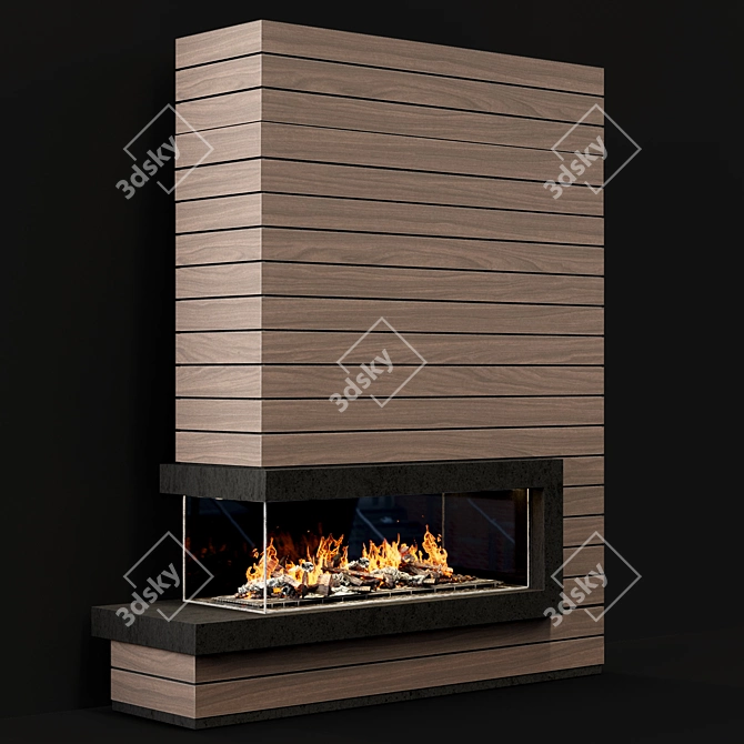 Title: Modern Fireplace Design 3D model image 3