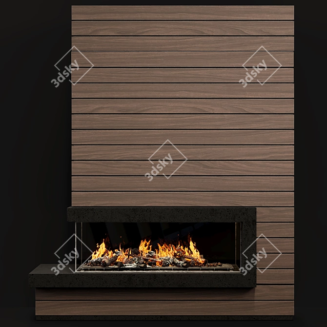 Title: Modern Fireplace Design 3D model image 4