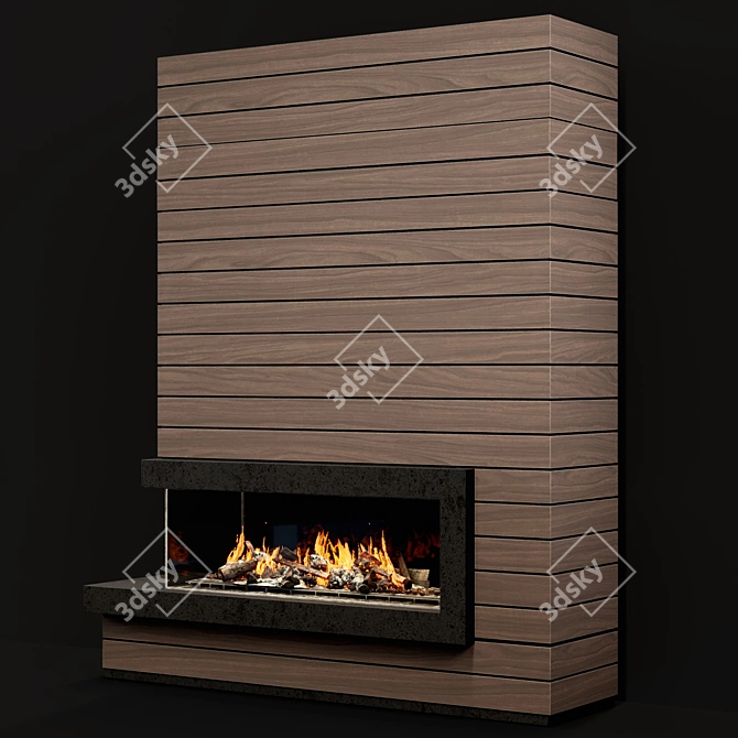 Title: Modern Fireplace Design 3D model image 1