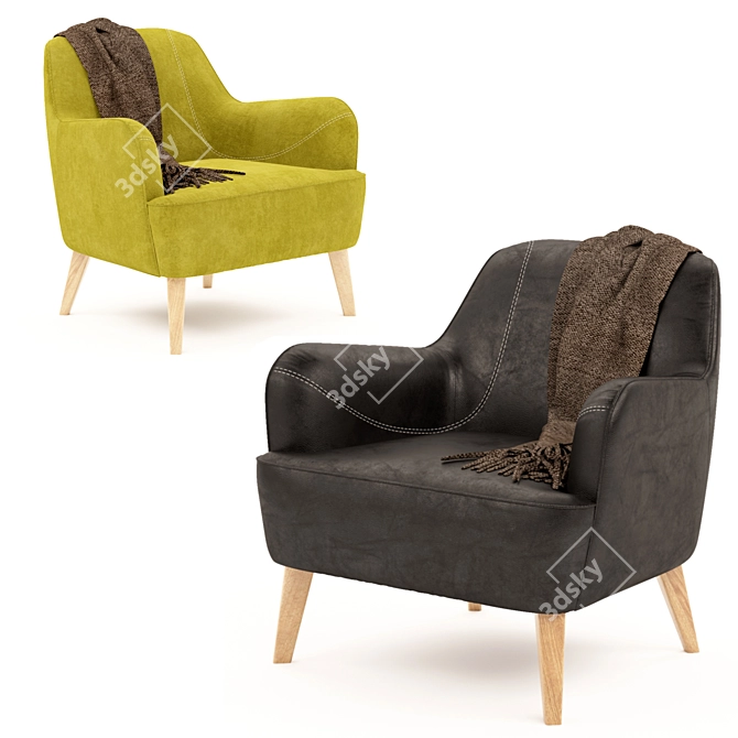 Luxury Lysandre Armchair: Elegant Comfort 3D model image 1