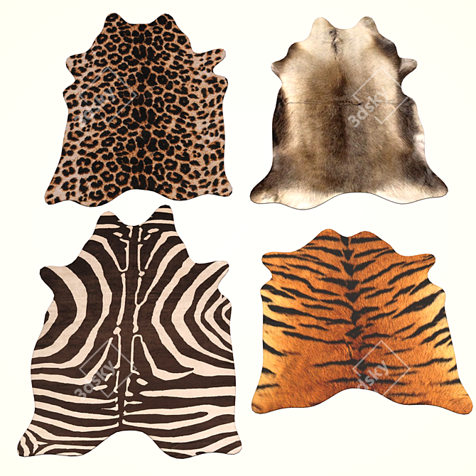 Exotic Animal Skin Rugs 3D model image 3