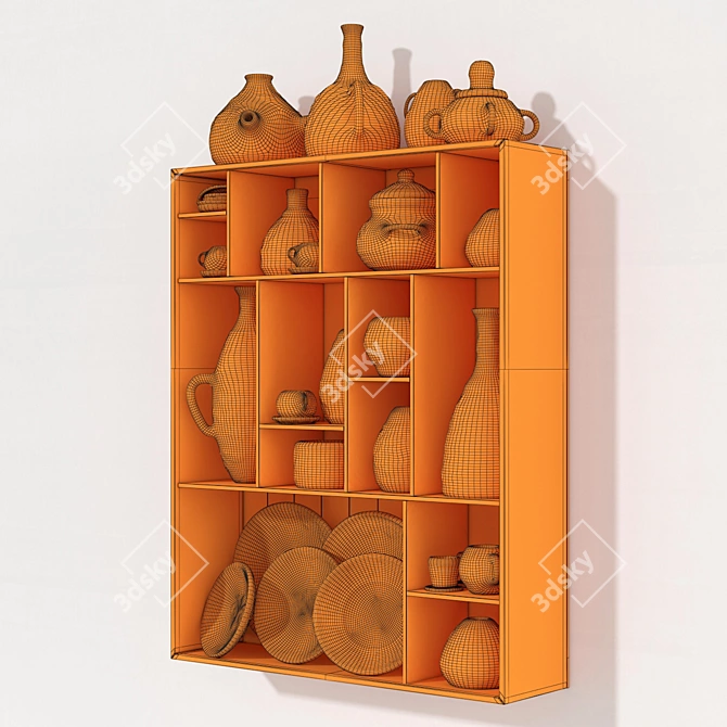 Antique Clay Pattern Dish Rack 3D model image 5