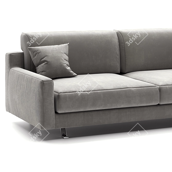 Contemporary Gray Corner Sofa 3D model image 2