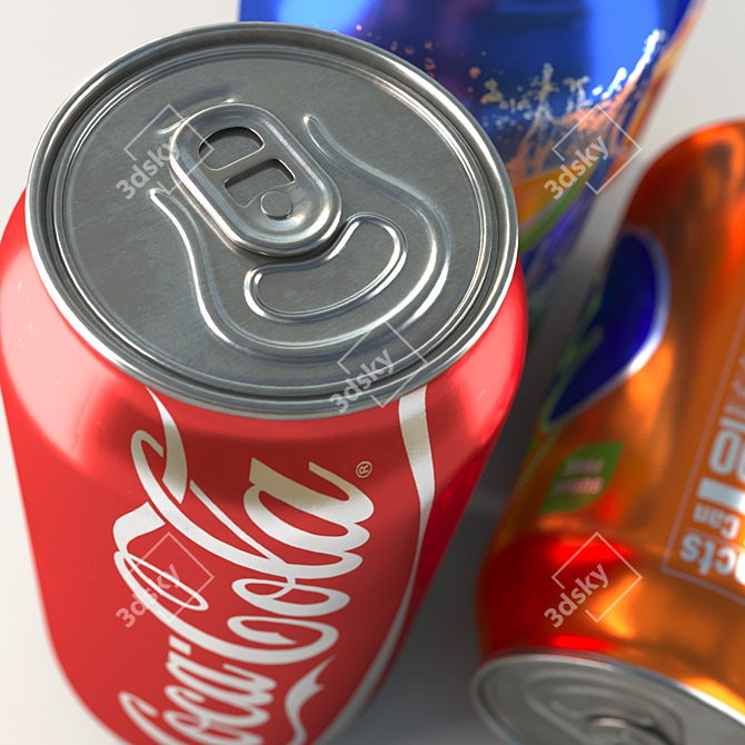 Premium Carbonated Beverages: Coca-Cola, Fanta, Sprite 3D model image 5