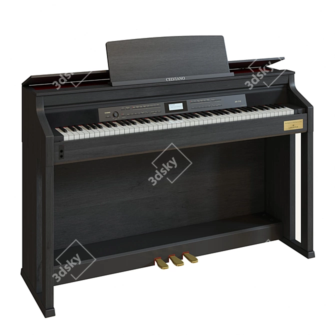 Casio AP-710 Digital Piano: Premium Sound & Sleek Design 3D model image 1