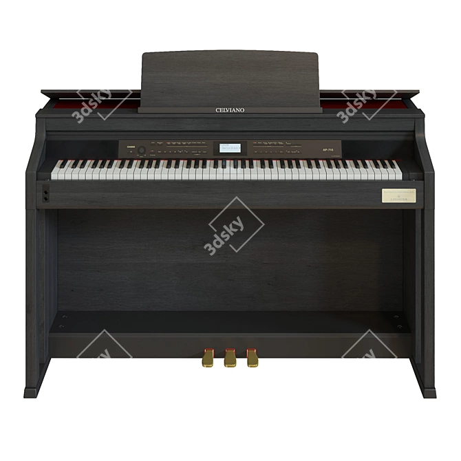 Casio AP-710 Digital Piano: Premium Sound & Sleek Design 3D model image 2