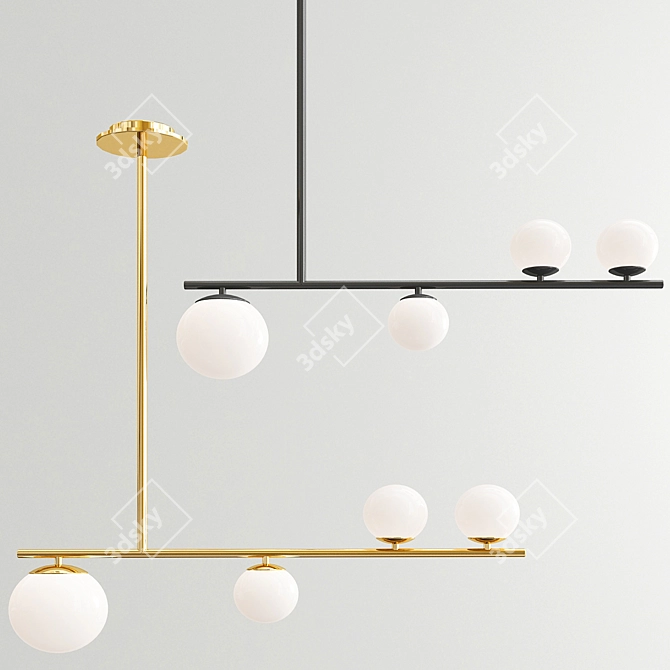 Sleek Scandinavian Pendant Light 3D model image 2