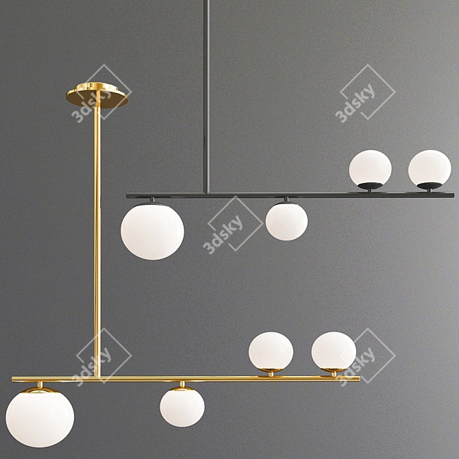 Sleek Scandinavian Pendant Light 3D model image 3