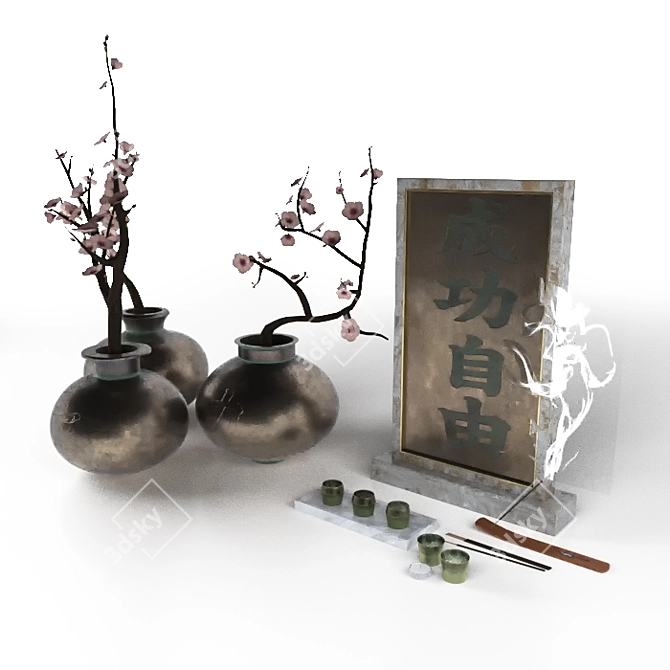 Sakura Harmony Decor Set 3D model image 1