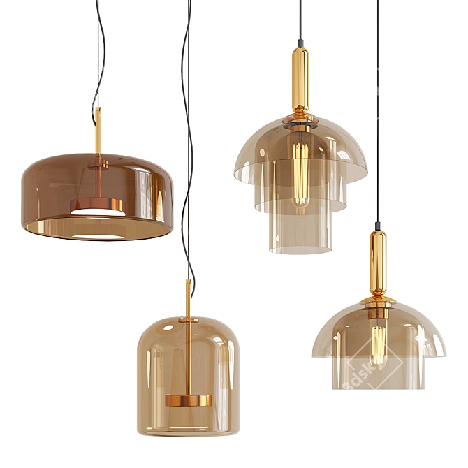 Elegant Vistosi & Jolly Pendant Lights 3D model image 1