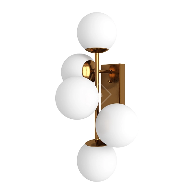 Elegant Brass and Glass Sconce 3D model image 1