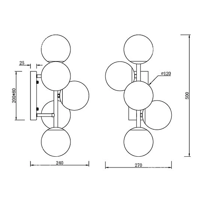 Elegant Brass and Glass Sconce 3D model image 4