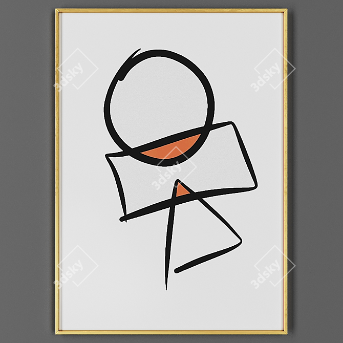 Elegant Framed Artwork 3D model image 1