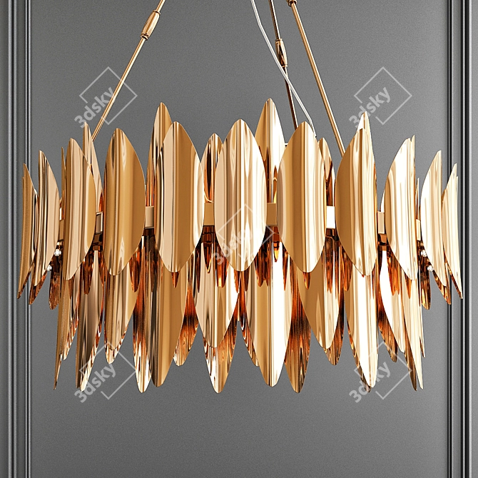 Regal Gold Eagle Chandelier 3D model image 1