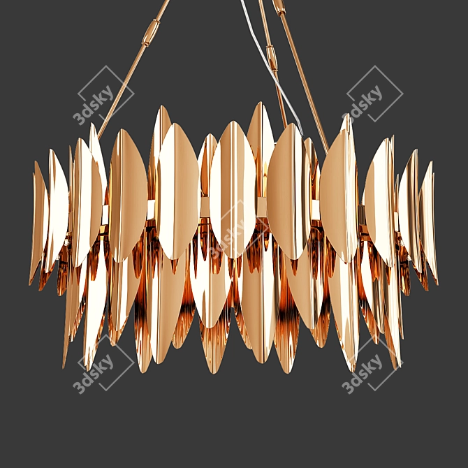 Regal Gold Eagle Chandelier 3D model image 3