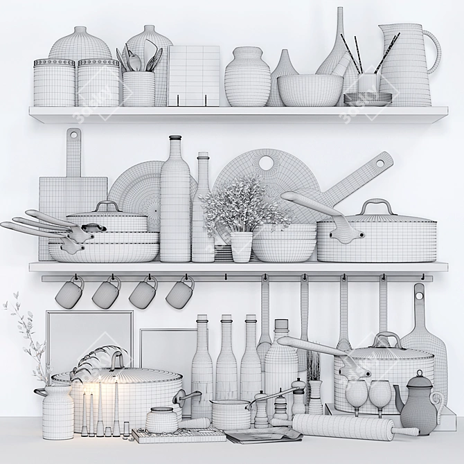 Kitchen Elements: 3D Set 3D model image 5