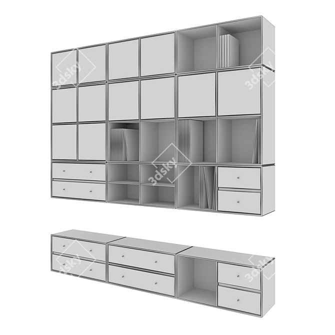 Modern Montana Shelving Unit 3D model image 2