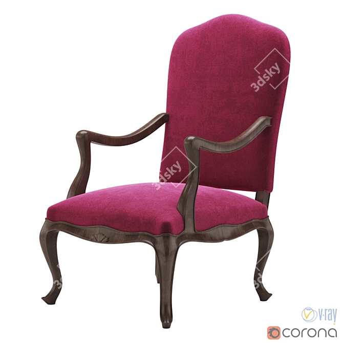 Italian Renaissance Walnut Armchair - Bellini's Antique Genoa 3D model image 1