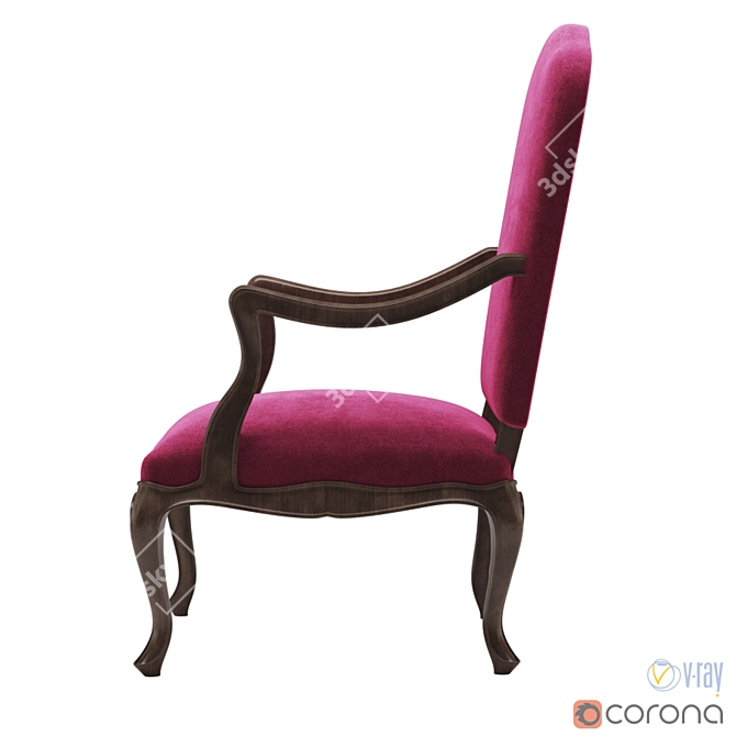 Italian Renaissance Walnut Armchair - Bellini's Antique Genoa 3D model image 2